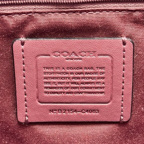 Coach C4063 Tote With Horse And Carriage IM Poppy Vintage Mauve Leather New $378 - Picture 4 of 7